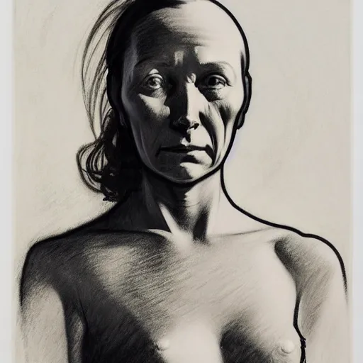 Image similar to charcoal drawing portrait of an astronaut woman in suit by edward hopper and jenny saville and raphael, darek zabrocki, alphonse mucha, simon stalenhag