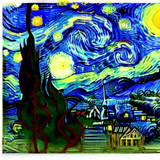 Image similar to turn off the lights because it's night on the sun by van gogh