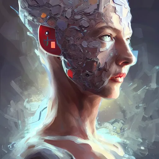 Image similar to a finely detailed portrait of a morph between the discord and youtube icon, futuristic, intricate, elegant, digital painting, trending on Artstation, concept art, smooth, sharp focus, illustration, by Ruan Jia and Mandy Jurgens and Artgerm and and william-adolphe bouguerea, award winning