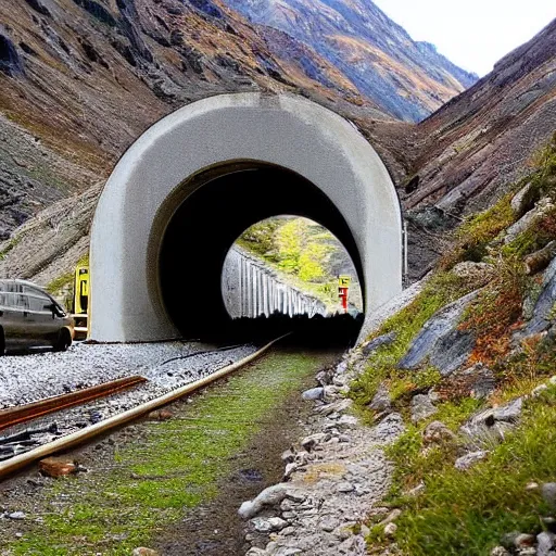 Image similar to a tunnel going through the mountains