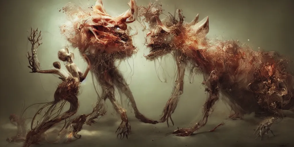 Prompt: The end of an organism, by ryohei hase