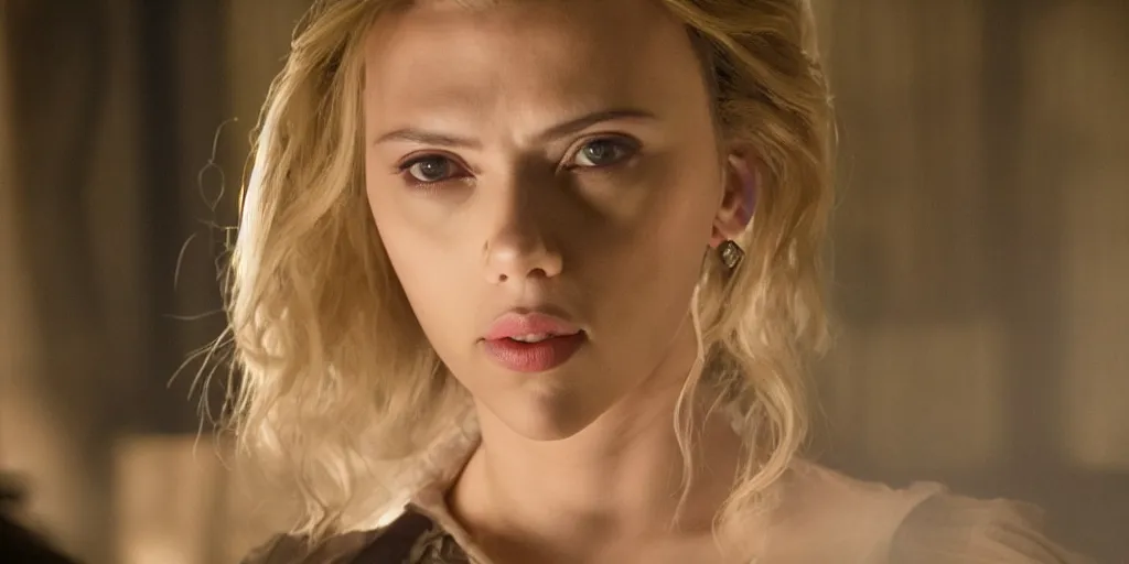 Prompt: Scarlett Johansson in a scene from the TV series Westworld