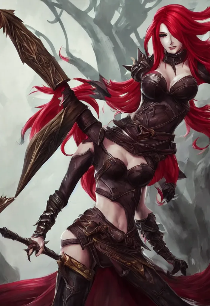 Image similar to New concept art for Katarina from League of legends, fantasy