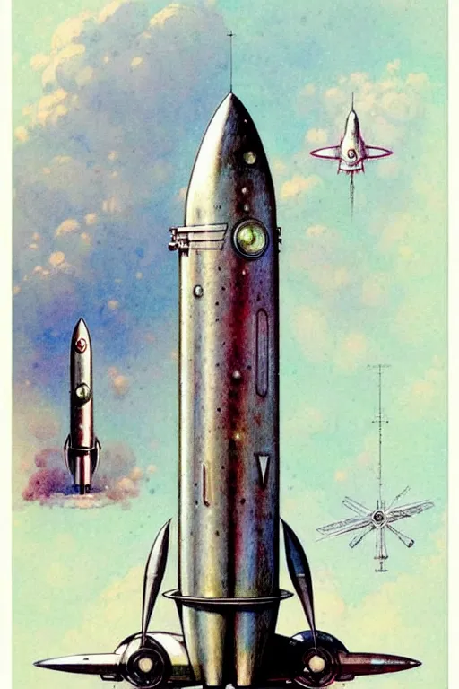 Image similar to (((((1950s rocketship . muted colors.))))) by Jean-Baptiste Monge !!!!!!!!!!!!!!!!!!!!!!!!!!!