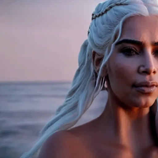 Image similar to A still of Kim Kardashian as Daenerys Targaryen