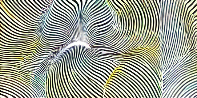 Image similar to endless maze of lines and patterns with spirals and hues of bio luminance by sarah morris