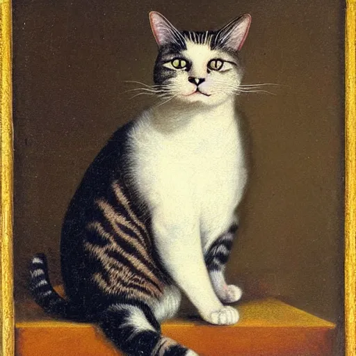 Prompt: portrait of a cat, Rococo