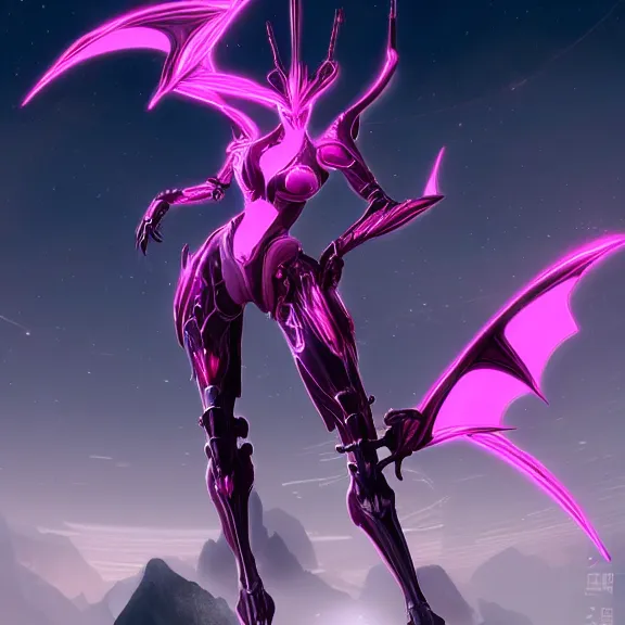 Image similar to highly detailed giantess shot exquisite warframe fanart, looking up at a giant 500 foot tall beautiful stunning saryn prime female warframe, as a stunning anthropomorphic robot female dragon, looming over you, dancing elegantly over you, your view upward between the legs, white sleek armor with glowing fuchsia accents, proportionally accurate, anatomically correct, sharp robot dragon paws, two arms, two legs, camera close to the legs and feet, giantess shot, upward shot, ground view shot, paw shot, leg and thigh shot, epic low shot, high quality, captura, realistic, professional digital art, high end digital art, furry art, macro art, giantess art, anthro art, DeviantArt, artstation, Furaffinity, 3D realism, 8k HD octane render, epic lighting, depth of field