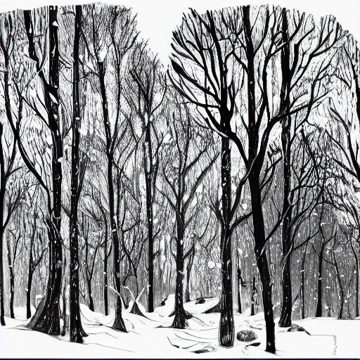 Image similar to bright nordic forest, sparkling spirits, detailed wide shot, ink, ground detailed, wet eyes reflecting into eyes reflecting into infinity, beautiful lighting