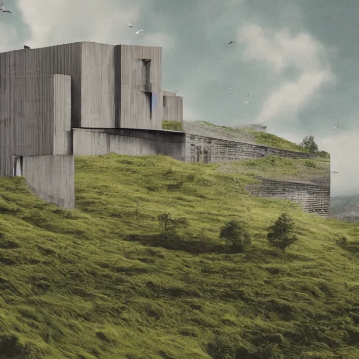 Image similar to a building in a landscape, trending on illustrationx