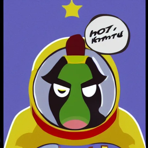 Image similar to king k rool dressed as an astronaut