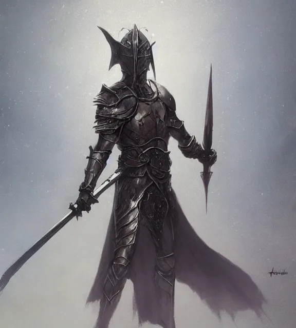 Prompt: crucible knight concept, beksinski, age of sigma art, frank franzetta, ruan jia, dark soul armor concept, trending on artstation, wayne barlowe, adrian smith fantasy art, elden ring art, the hobbit art, lord of the ring art, infinity blade armor