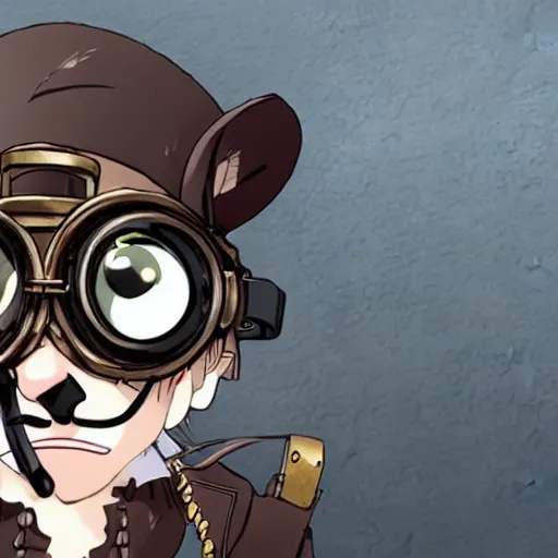 Image similar to a rat with steampunk googles, by Wit Studio