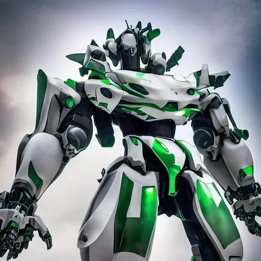 Prompt: saudi samurai mecha, green and white, full body mecha suit, epic urban battle, Murata Yasushi Nirasawa Style, beautiful aesthetic, photorealistic, volumetric lighting, hyperrealistic, octane render, HDR, Production IG Studios Anime Style