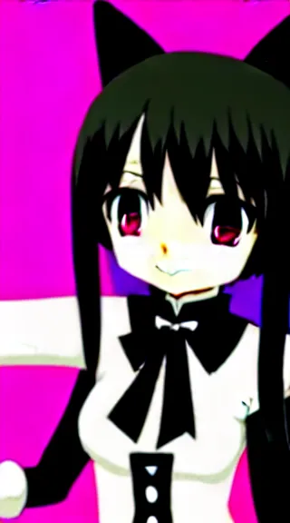 Image similar to Anime Screenshot of a “red-eyed black-haired anime fox girl” wearing black fingerless-gloves, high-waist-black-skirt, white-collared-shirt blue-open-jacket, black-necktie, unsheathing her katana, white background, visual-key, anime illustration, pixiv, anime-twitter