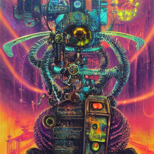 Image similar to steampunk rat, acid, 303, psychedelic, by paul lehr