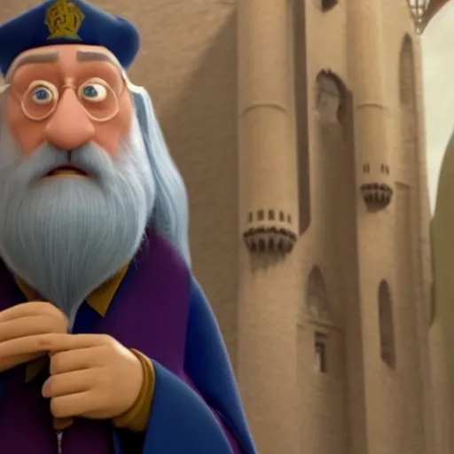 Prompt: Film still of Professor Dumbledore, from Disney Pixar's Up (2009)
