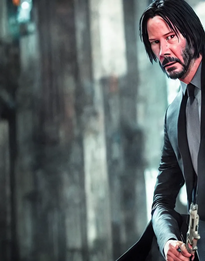 Image similar to Keanu reeves as john wick by pixar,