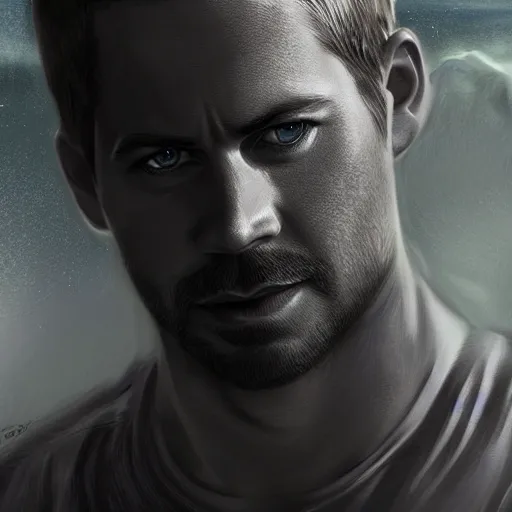 Image similar to paul walker is warching the earth from heaven, amazing digital art, highly detailed, trending on artstation
