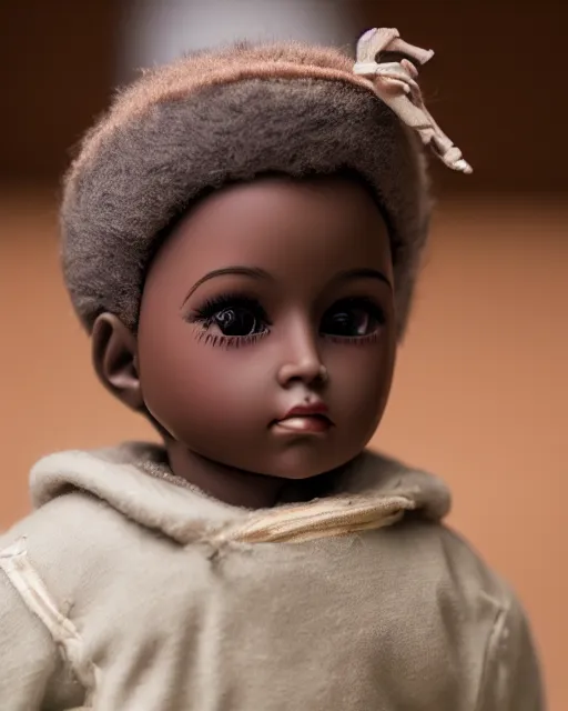 Image similar to high quality presentation photo of a cute Kanye West porcelain doll in the style of mark ryden photography 4k, f1.8 anamorphic, bokeh, 4k, Canon, Nikon