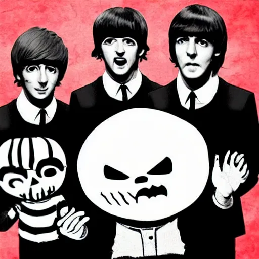 Image similar to sans undertale with the beatles