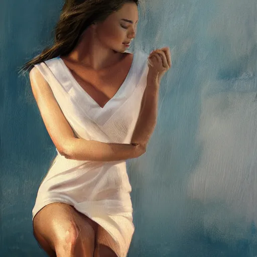 Image similar to Miranda Kerr, portrait, by wlop