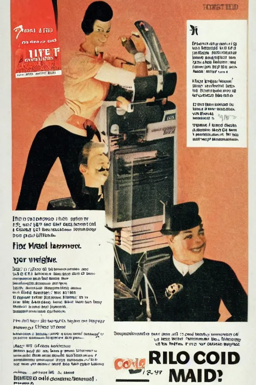 Image similar to retro magazine advertisement for mild covid