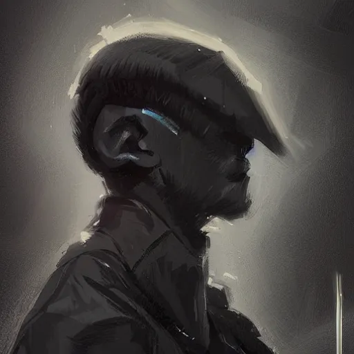 Prompt: Portrait of a man by Greg Rutkowski, he is about 30 years old, mixture between russian and japanese, short quiff black hair, attractive, strong, mangly, he is wearing a black flying jacket, highly detailed portrait, scifi, digital painting, artstation, concept art, smooth, sharp foccus ilustration, Artstation HQ