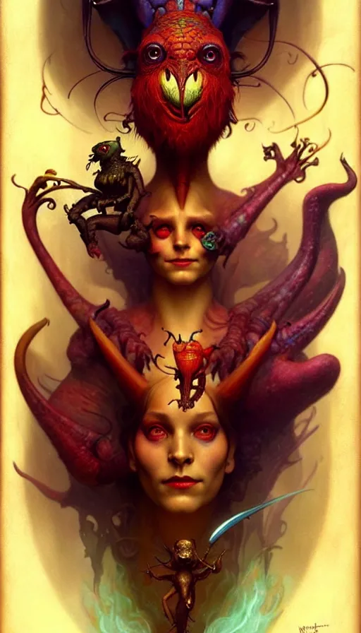 Image similar to exquisite imaginative friendly weird magic creature poster art humanoid colourful movie art by : : weta studio tom bagshaw james jean frank frazetta