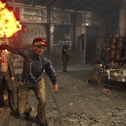 Prompt: donald trump in call of duty zombies tranzit map