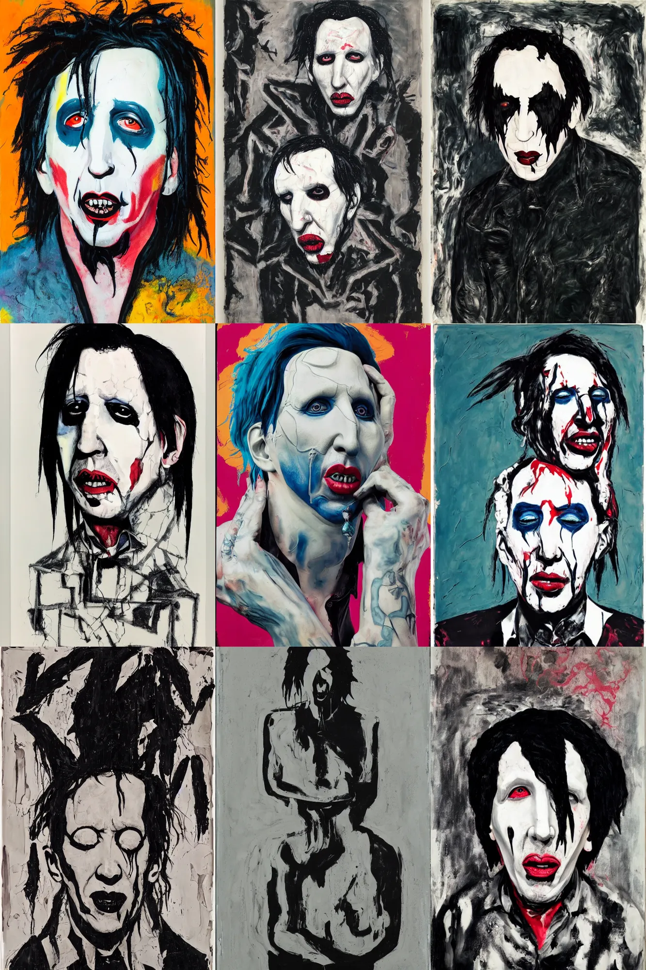 Prompt: Marilyn Manson, by Georg Baselitz