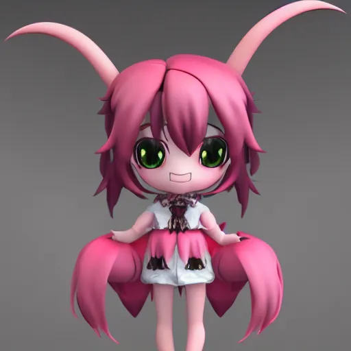 Prompt: cute fumo plush of a floating imp girl, devilish creature, anime girl, vray