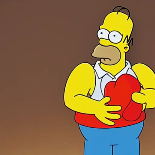 Prompt: a photograph of Homer Simpson in real life