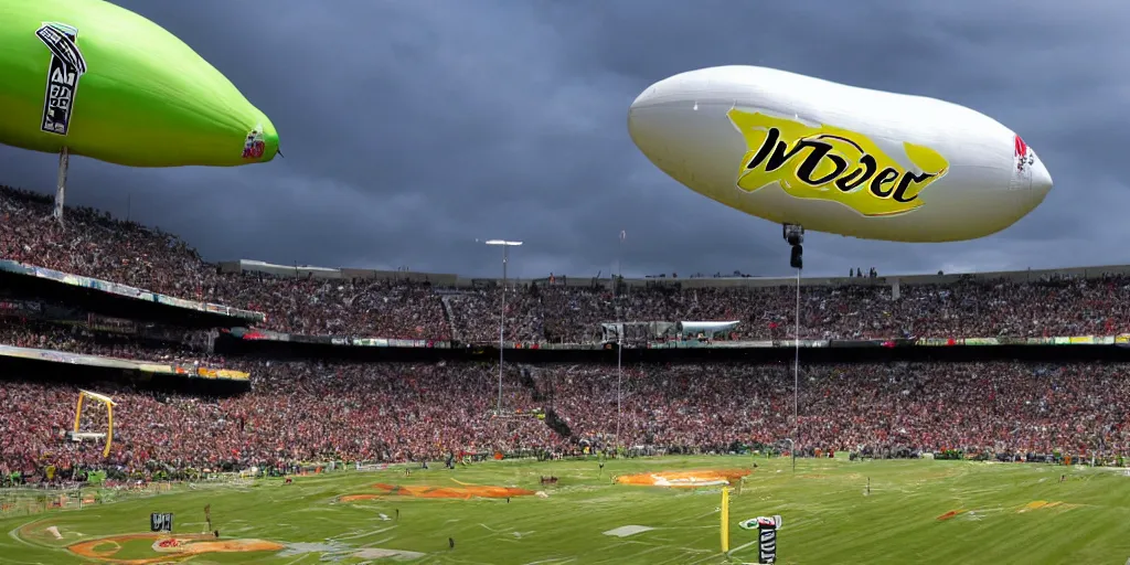 Image similar to mtn dew sponsors the game day blimp