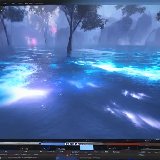 Prompt: the ultradetailed wide - shot of magical water spell effects, trending on artstation, behance hd, unreal engine