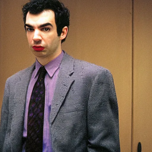 Prompt: “a still of Nathan Fielder in Eyes Wide Shut”