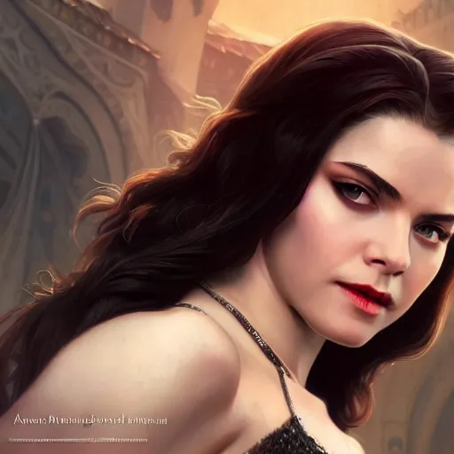 Prompt: beautiful Rosemarie Hathaway from Vampire Academy movie as GTA character, vampires fantasy, closeup, D&D, intricate, elegant, highly detailed, digital painting, artstation, concept art, matte, sharp focus, illustration, art by Artgerm and Greg Rutkowski and Alphonse Mucha