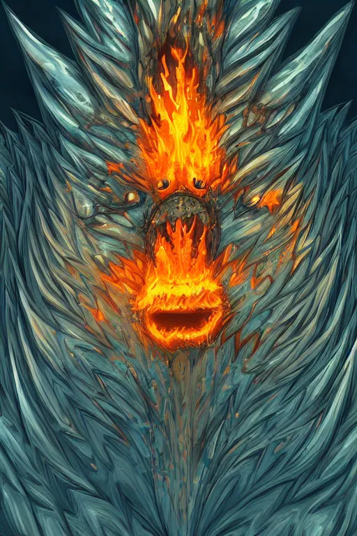 Image similar to fire monster, symmetrical, highly detailed, digital art, sharp focus, trending on art station, anime art style