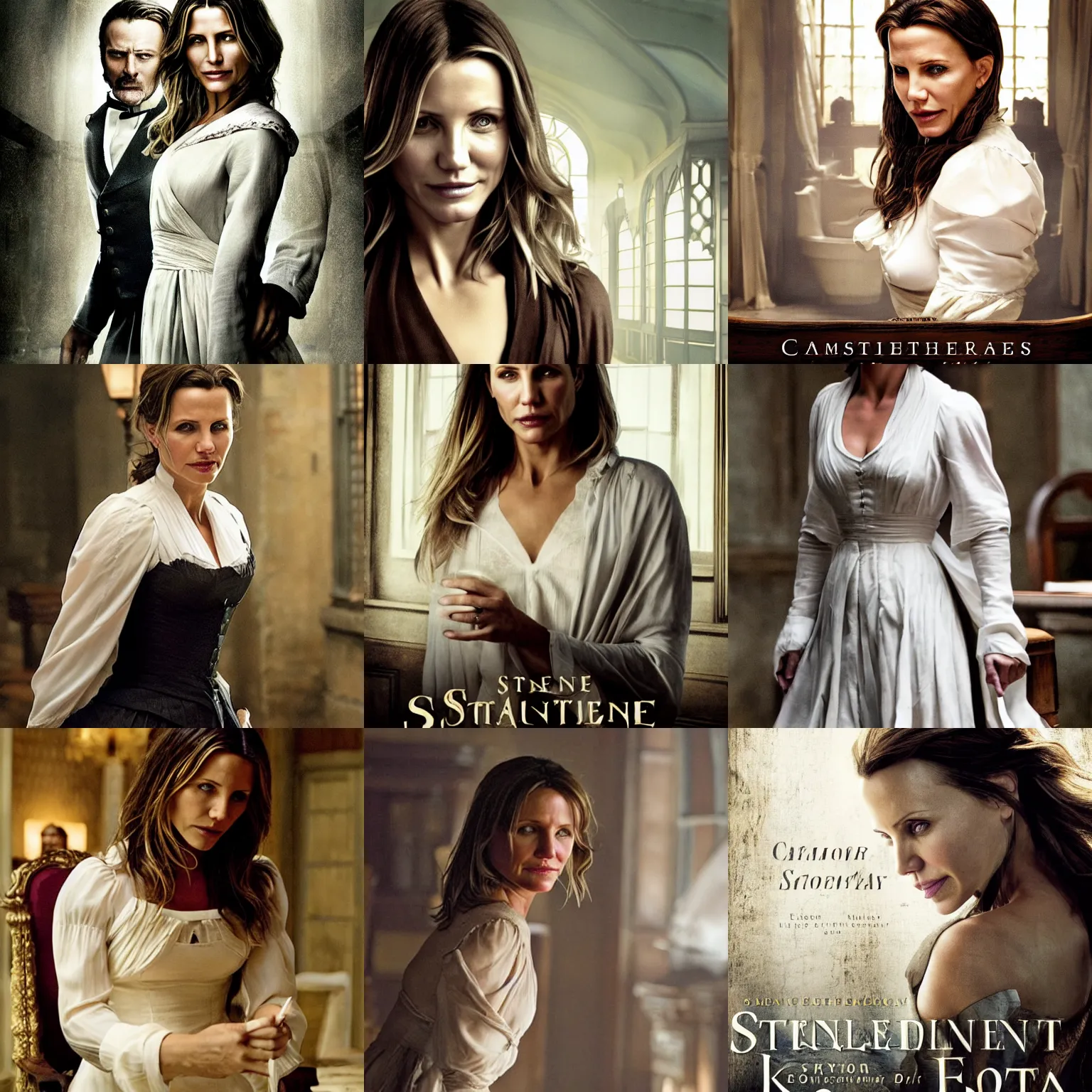 Prompt: cameron diaz as kate beckinsale in Stonehearst Asylum movie, poster