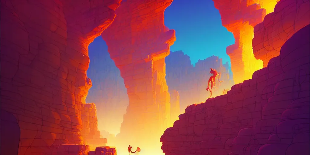 Image similar to deep natural cave wall, dynamic light, global illumination, illustration by josan gonzales and moebius, rhads, clean thick line, comics style,