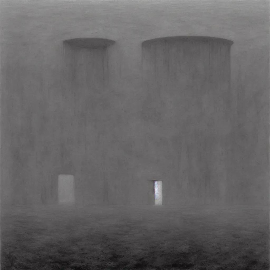 Image similar to Arena. Vacant. Eerie. Desolate. Zdzisław Beksiński.