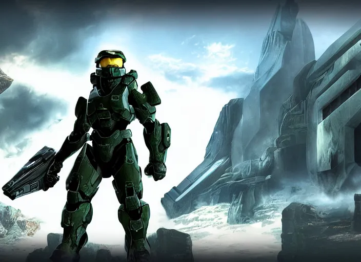 Prompt: halo 2 render by blur studios. winner.