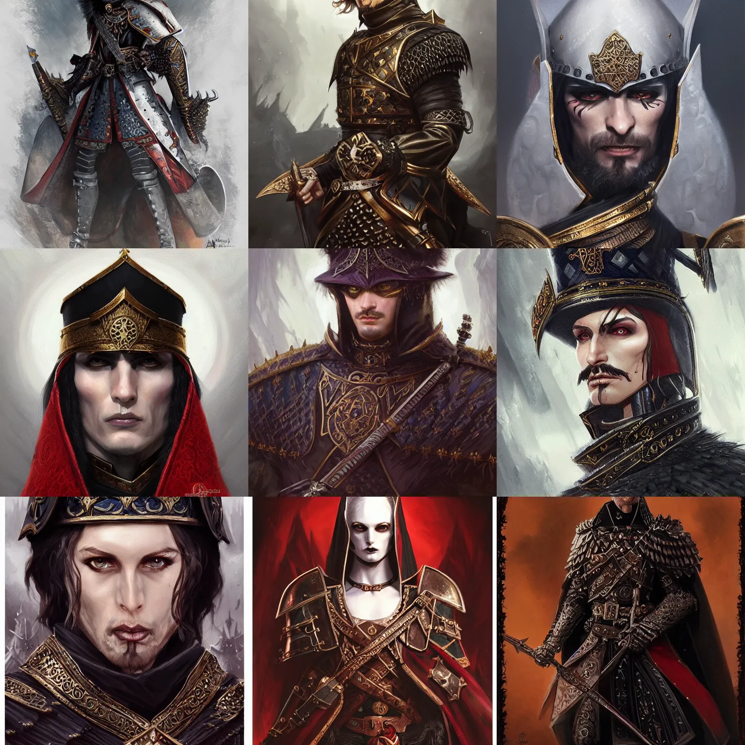 Image similar to gothic byzantine hussar, D&D, fantasy, portrait, highly detailed, digital painting, trending on artstation, concept art, sharp focus, illustration, art by artgerm and greg rutkowski and magali villeneuve