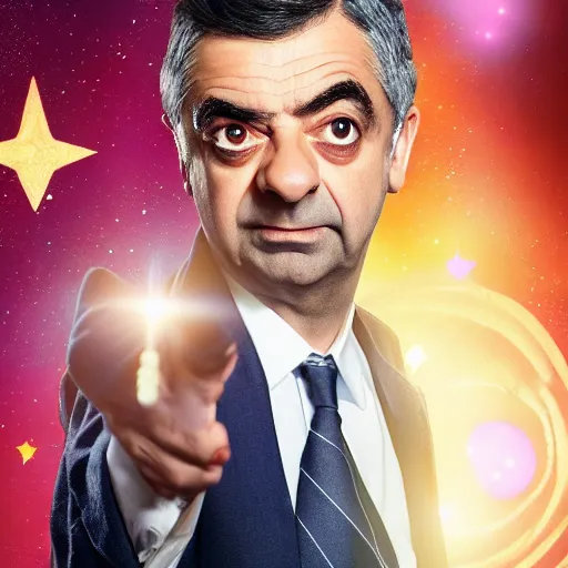 Prompt: Rowan Atkinson in-costume as Sailor Moon in the upcoming live-action TV adaptation, high-budget, sailor moon mr. bean, crisp detailing, dramatic lighting, promotional image, character portrait by Tom Bagshaw, 4k