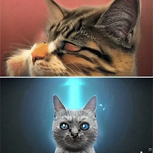 Image similar to Schrödinger's cat being both dead and alive, top image of all time on /r/ImaginaryMonsters subreddit