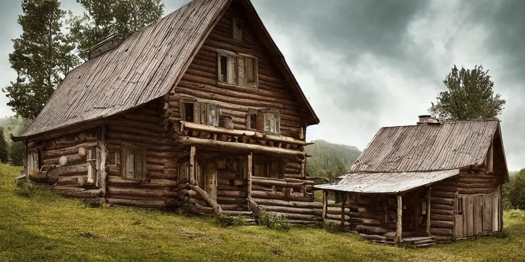 Image similar to rustic country cabin exterior by andreas franke