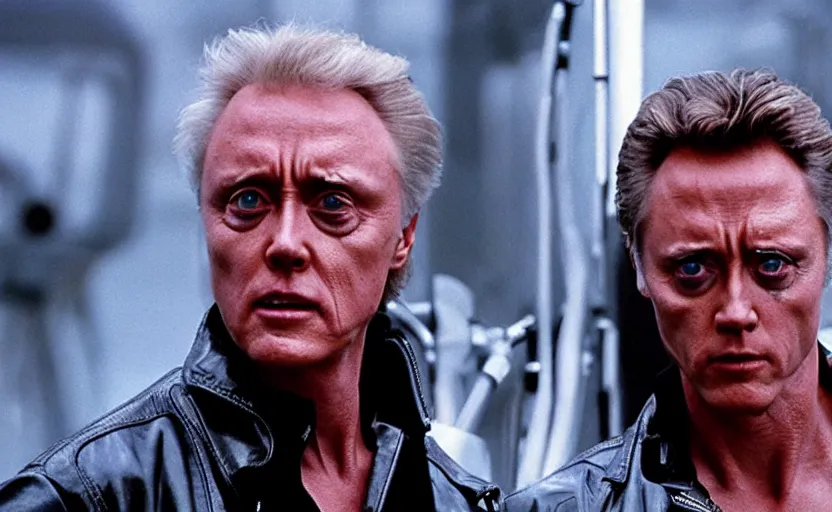 Image similar to VFX film James Cameron's The Terminator starring Christopher Walken