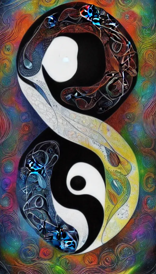 Image similar to Abstract representation of ying Yang concept, by Android jones,