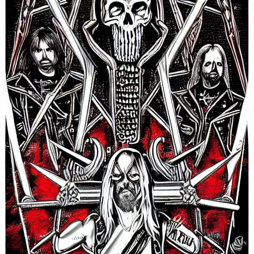 Prompt: judas priest in death metal art style