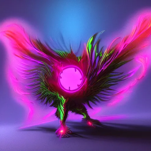 Image similar to creature concept of a neon elemental, whirling energy made of neon ( dramatic, cinematic, digital fantasy art )